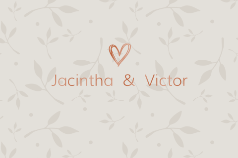 Een luxe trouwkaart met dessin en de namen in hoogglans lak